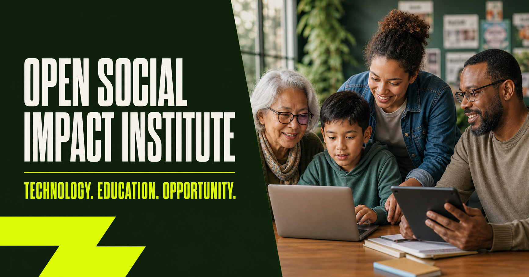 Multiple generations learning digital skills together